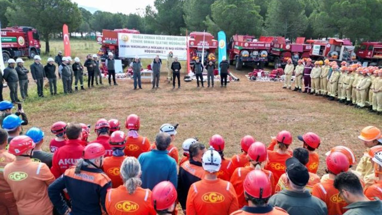 Fethiye'de yangın ekiplerinin iş başı eğitimleri yapıldı