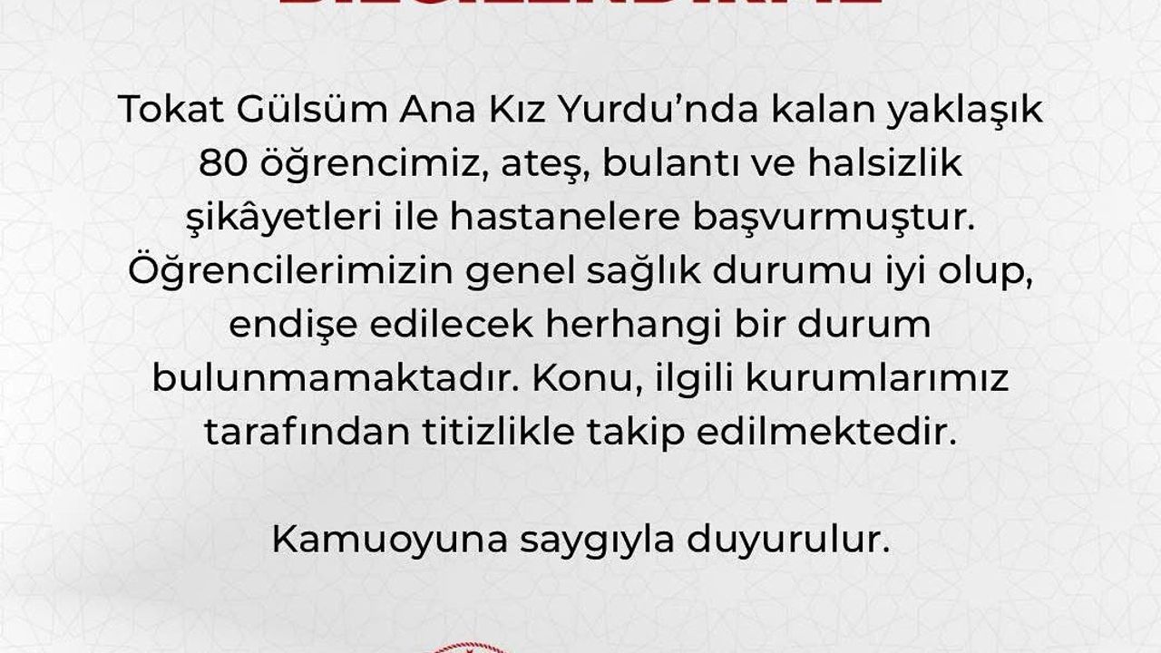 80 Kız Öğrenci Ateş Ve Bulantı Şikayetleriyle Hastanelere Başvurdu