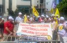 Yargı emekçilerinin talepleri Mersin Adliyesi önünde yükseldi