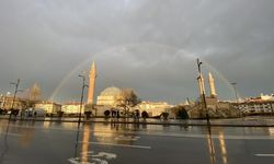 Sivas'ta sağanak sonrası gökkuşağı şöleni