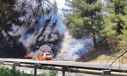 Tarsus'ta Otomobil Yangını Ormana Sıçradı: Hızlı Müdahale Felaketi Önledi