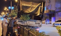 Freni boşalan kamyoneti reflüj durdurdu