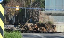 İnşaat Sırasında İstinat Duvarı Yıkıldı, Yol Çöktü