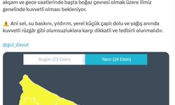 O İle Sarı Kodlu Sağanak Yağış Uyarısı