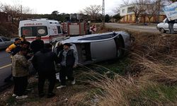 Kontrolünü Kaybeden Araç Takla Attı