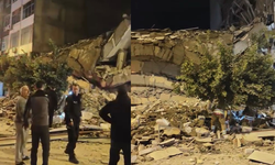 Hasarlı bina yıkım esnasında çöktü