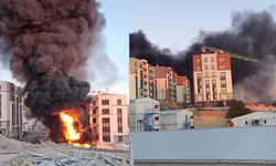 İnşaat alanında çıkan yangın korkuttu