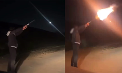 Havaya ateş açtığı anları paylaştı, polisten kaçamadı