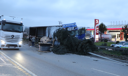 Freni boşalan TIR, 4 araca çarpıp elektrik direğini devirdi: 6 yaralı