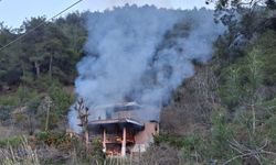 Alevler yayla evini kül etti