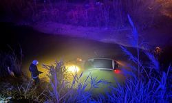 Kontrolden çıkan otomobil dereye uçtu