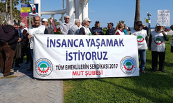 Mersin'de emeklilerden "Sefalet zulmüne son" mitingi