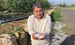 Mersin'de misket büyüklüğünde dolu etkili oldu: Orman ve bahçeler beyaza büründü