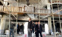 Yangın mağduru camiye kaymakam ziyareti