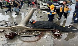 Bisiklet sürücüsü, beton elektrikli direğin altında kaldı