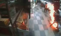 Siparişe çıkacaktı, motosikleti bir anda yandı
