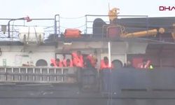 Karaya oturan gemideki 8 mürettebat kurtarıldı