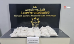 Mersin'de 27 kilodan fazla metamfetamin ele geçirildi
