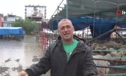 Hayvan pazarı göle döndü, besici dert yandı