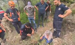 Kekik toplarken yüksekten düşen kadın kurtarıldı