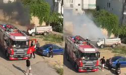 Alanya'da park halindeki kamyonette çıkan yangın söndürüldü