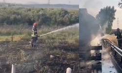 Osmaniye’de tankerin lastiklerinden çıkan yangın zeytin bahçesine sıçradı