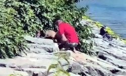 Köpeğe dakikalarca eziyet etti, görüntüler tepki çekti