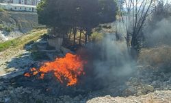 Antakya’da çöplükte çıkan yangın korkuttu