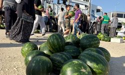 Mersin'de 30 ton karpuz ücretsiz dağıtıldı
