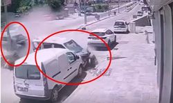 4 kişinin yaralandığı kaza kameraya yansıdı