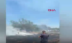 Anız yangınında 20 dönüm alan zarar gördü