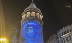 Galata Kulesi'nde Sıfır Atık Haftası nedeniyle ışık gösterisi gerçekleştirildi