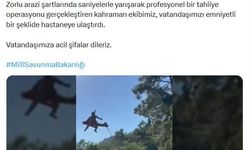 Dağda yaralanan kişinin imdadına askeri helikopter yetişti
