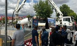 Beton pompası patladı, 1 kişi yaralandı