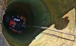 18 metrelik kuyuya düşen keçi kurtarıldı