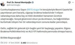 1 milyon kişiye ücretsiz sigara bırakma desteği