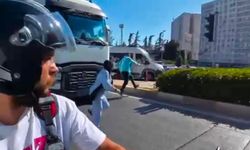 TIR'ın altında kıl payı kurtuldu