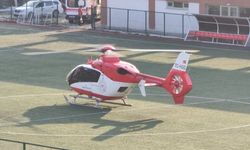 Sıcak sıvı yaktı, helikopter yetişti
