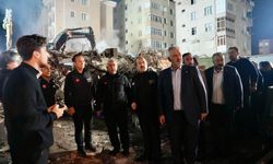 AFAD Başkanı Pehlivan, çöken binada incelemelerde bulundu