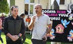 Minik eller kuş yuvalarını renklendirdi