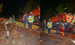 Tarsus'ta karpuz yüklü kamyon devrildi: 2 yaralı