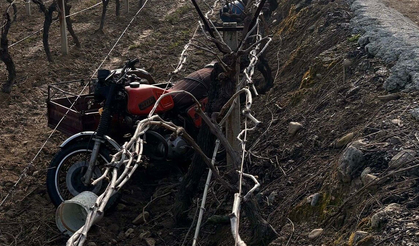 Manisa'da sepetli motosiklet üzüm bağına devrildi: 1 ölü