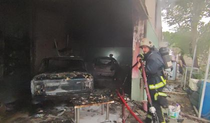 Oto boyama atölyesinde yangın çıktı: 2 iş yeri zarar gördü