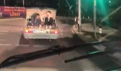 Çocukların bagajdaki tehlikeli yolculuğu kamerada