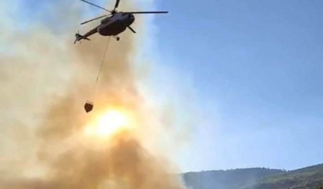 Gülnar'daki orman yangınına havadan ve karadan müdahale sürüyor