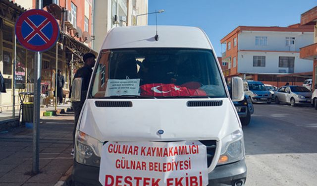 Gülnar Belediyesi deprem bölgesine yeni destek ekibini ve ekipmanlarını gönderdi