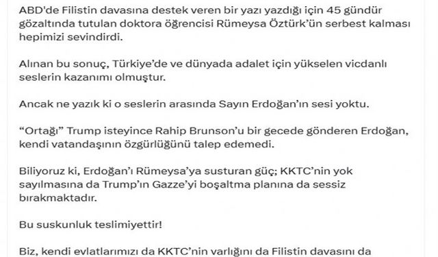 Özel: "Rümeysa Öztürk'ün serbest kalması hepimizi sevindirdi"
