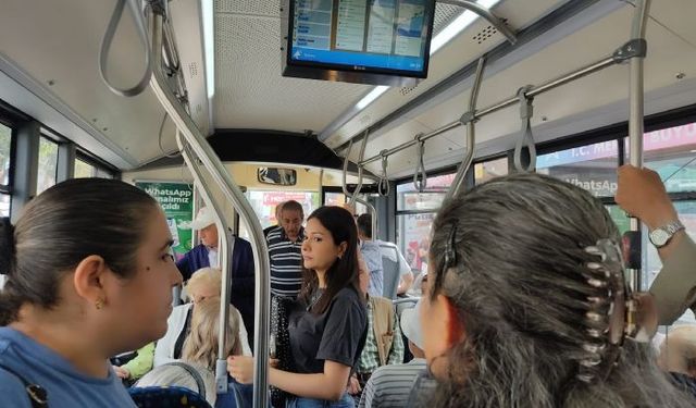 Mersinde pazartesi sabahı toplu taşımada yoğunluk