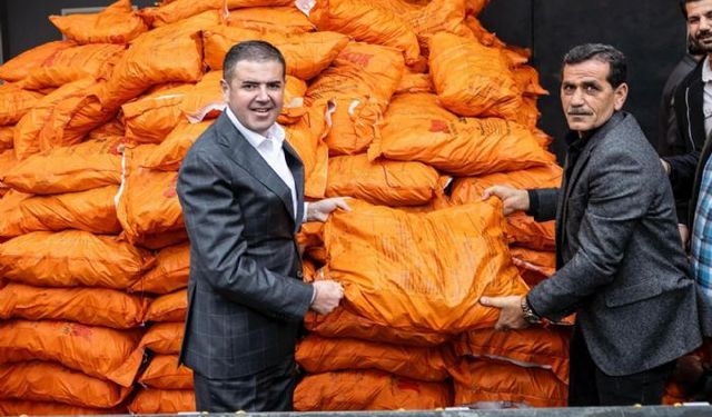 Mezitli Belediyesi'nden üreticilere destek: 40 ton kömür dağıtıldı
