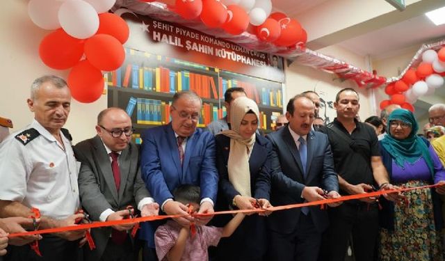 Erdemli'de Şehit Halil Şahin Anısına Kütüphane Açıldı